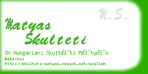 matyas skulteti business card